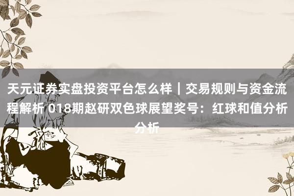 天元证券实盘投资平台怎么样｜交易规则与资金流程解析 018期赵研双色球展望奖号：红球和值分析