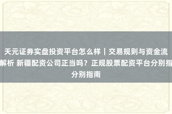 天元证券实盘投资平台怎么样｜交易规则与资金流程解析 新疆配资公司正当吗？正规股票配资平台分别指南