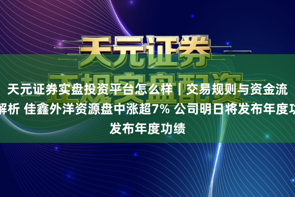 天元证券实盘投资平台怎么样｜交易规则与资金流程解析 佳鑫外洋资源盘中涨超7% 公司明日将发布年度功绩