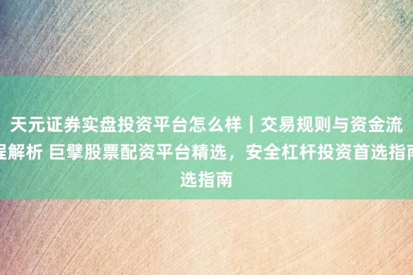 天元证券实盘投资平台怎么样｜交易规则与资金流程解析 巨擘股票配资平台精选，安全杠杆投资首选指南