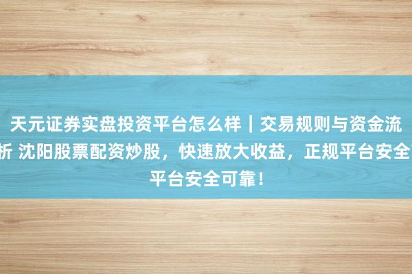 天元证券实盘投资平台怎么样｜交易规则与资金流程解析 沈阳股票配资炒股，快速放大收益，正规平台安全可靠！