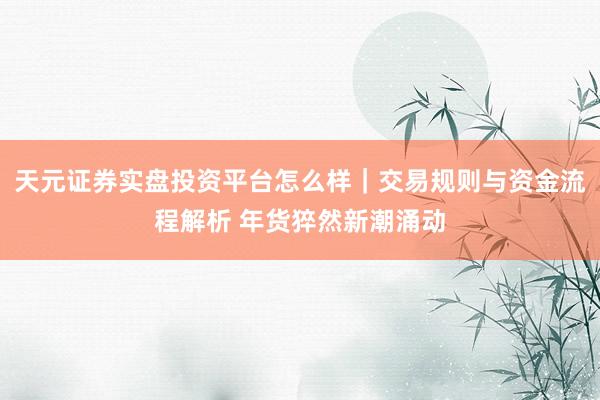 天元证券实盘投资平台怎么样｜交易规则与资金流程解析 年货猝然新潮涌动